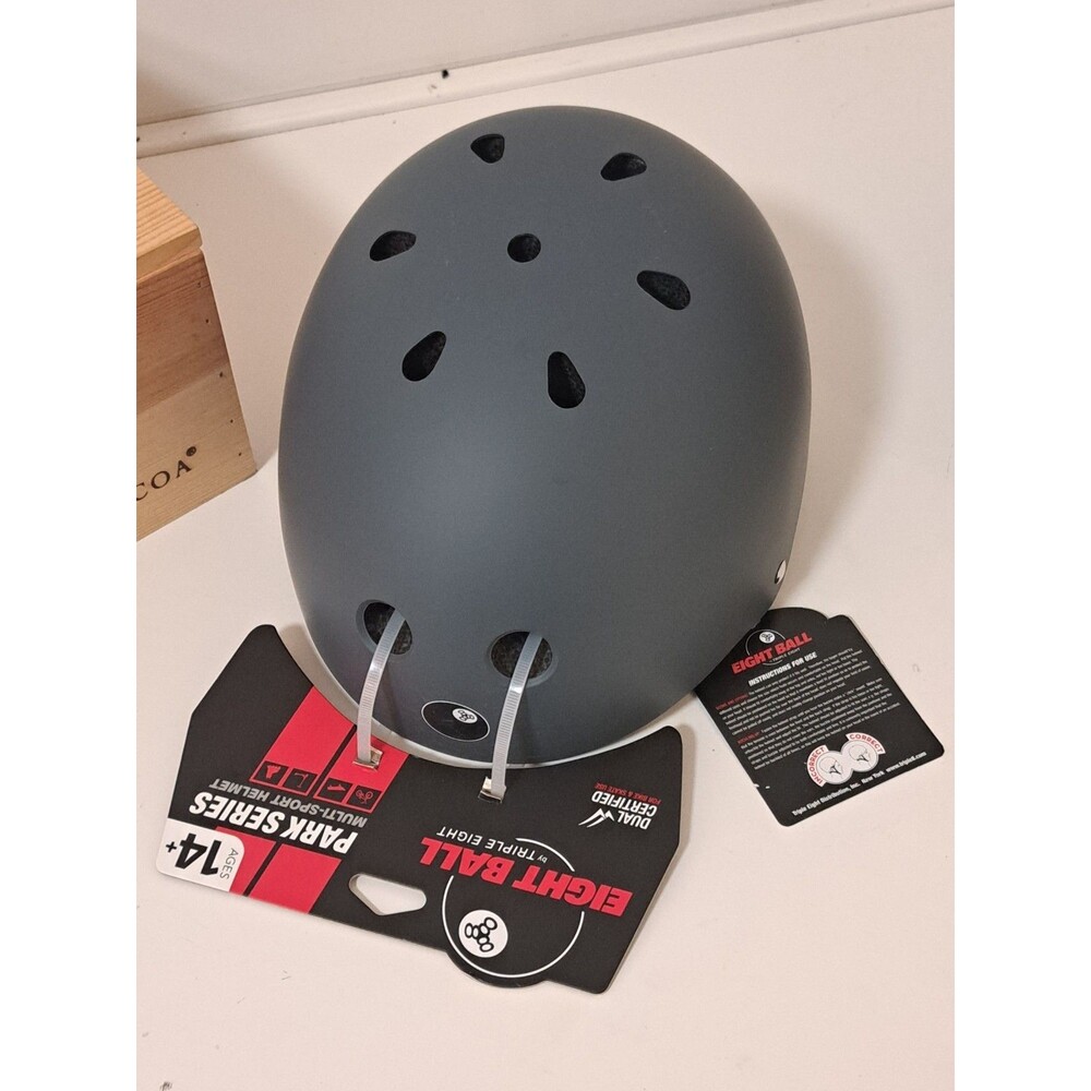 Eight Ball Kids Helmet 14+ Carbon Multi Sport Padded Vented Adjustable Strap NWT